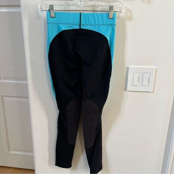Kerrits 'Flow Rise' Tights in Black and Turquoise XS - Picture 6 of 9